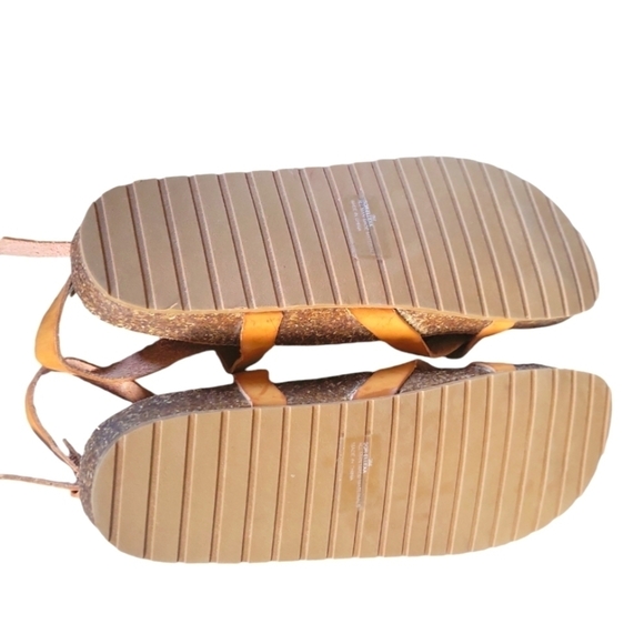 Sugar Rampage Elexxa Natural Criss-cross Sling Back Buckle Toe Ring Sandals Sz 9 - Picture 6 of 11